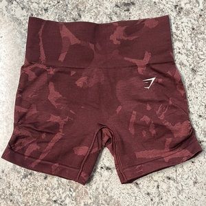 Burgundy Camo Gymshark Shorts
